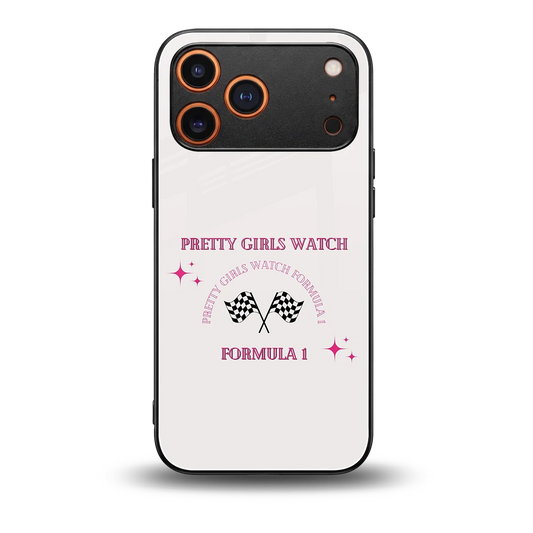 Racing Babe back phone cover | glass case for iphone 17 pro max