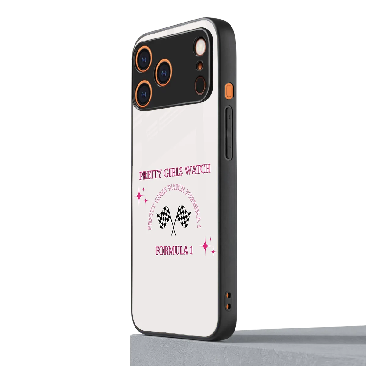 Racing Babe iphone 17 pro mobile cover | shockproof glass phone case