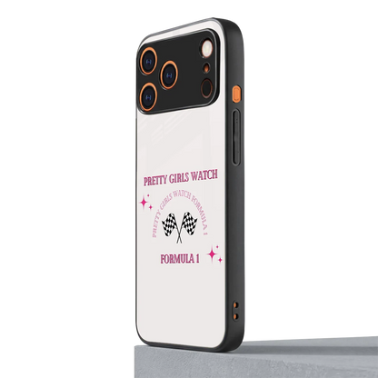 Racing Babe iphone 17 pro mobile cover | shockproof glass phone case