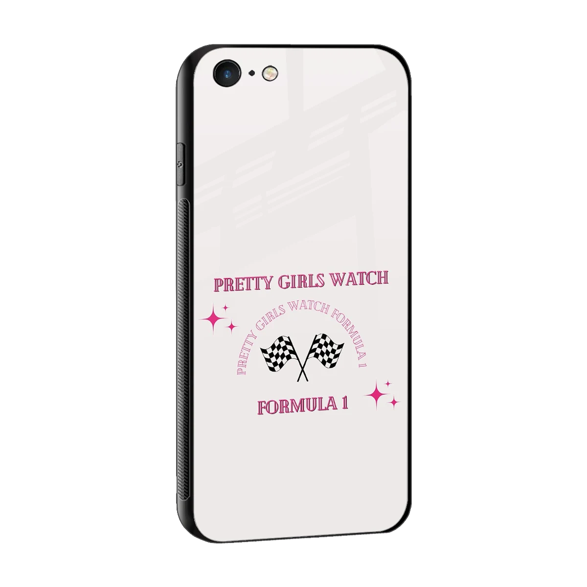Racing Babe sleek iphone 6s plus cover with tempered glass back and TPU edges