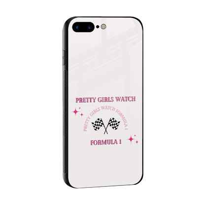 Racing Babe sleek iphone 8 plus cover with tempered glass back and TPU edges