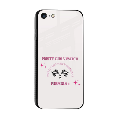 Racing Babe sleek iphone 7 cover with tempered glass back and TPU edges