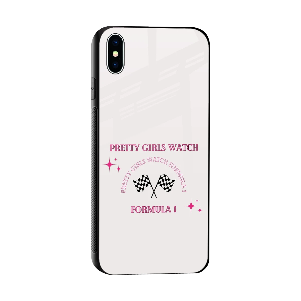 Racing Babe sleek iphone xs max cover with tempered glass back and TPU edges