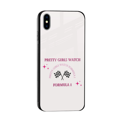 Racing Babe sleek iphone xs max cover with tempered glass back and TPU edges