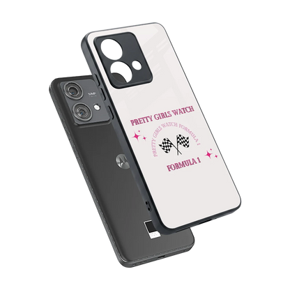 Racing Babe sleek motorola edge 40 neo 5g cover with tempered glass back and TPU edges