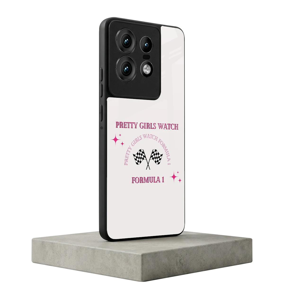 Racing Babe motorola edge 50 pro mobile cover | shockproof glass phone case