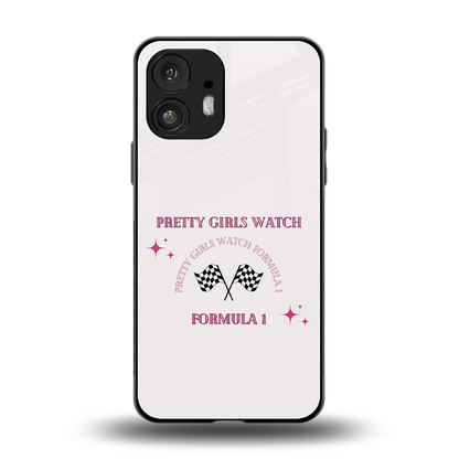 Racing Babe back phone cover | glass case for nothing phone 2