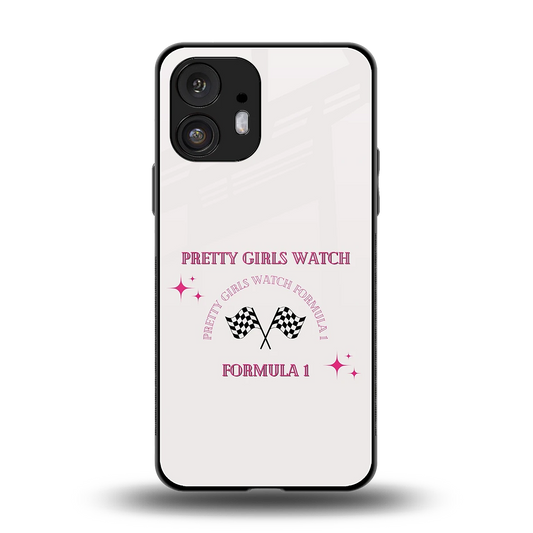 Racing Babe back phone cover | glass case for nothing phone 2