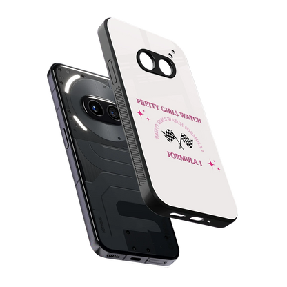 Racing Babe sleek nothing phone 2a cover with tempered glass back and TPU edges