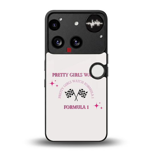 Racing Babe back phone cover | glass case for nothing phone 3