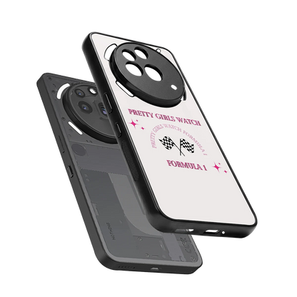 Racing Babe sleek nothing phone 3a pro cover with tempered glass back and TPU edges