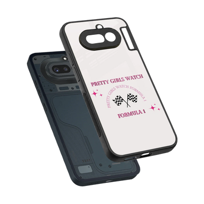 Racing Babe sleek nothing phone 4a cover with tempered glass back and TPU edges