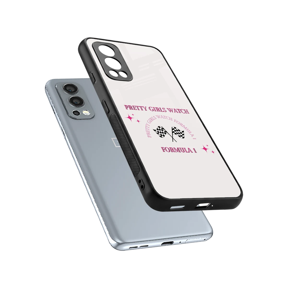 Racing Babe sleek oneplus nord 2 cover with tempered glass back and TPU edges