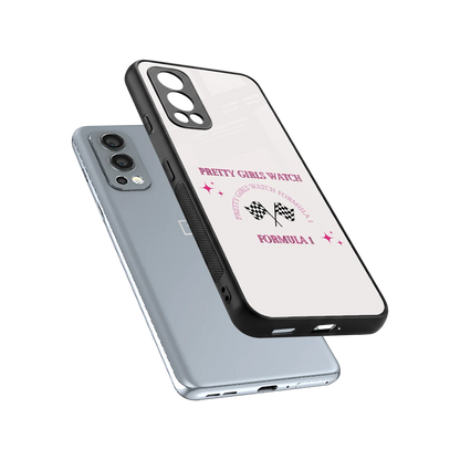 Racing Babe sleek oneplus nord 2 cover with tempered glass back and TPU edges