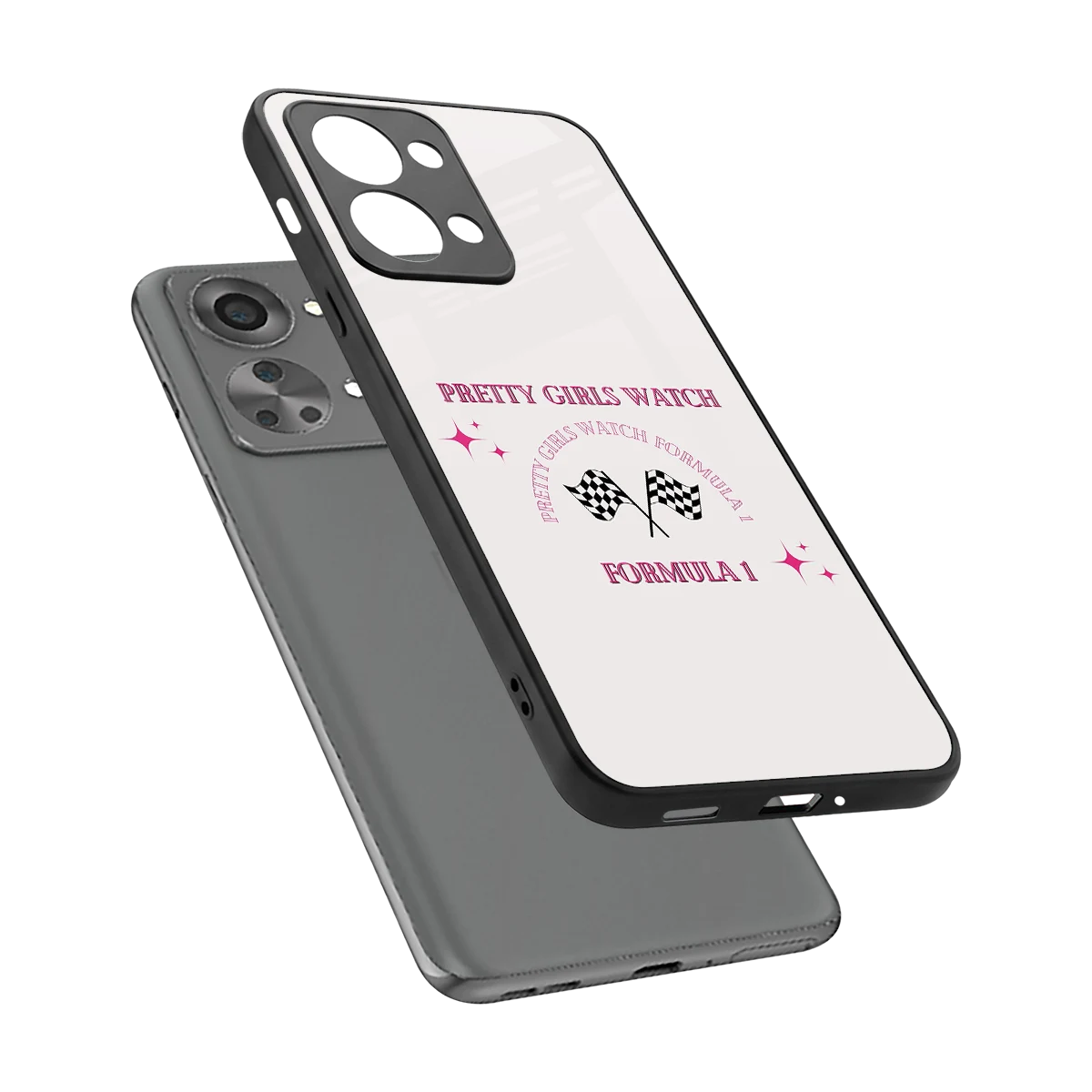 Racing Babe sleek oneplus nord 2t cover with tempered glass back and TPU edges