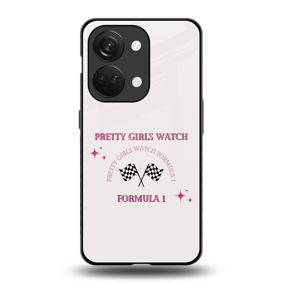 Racing Babe back phone cover | glass case for oneplus nord 3