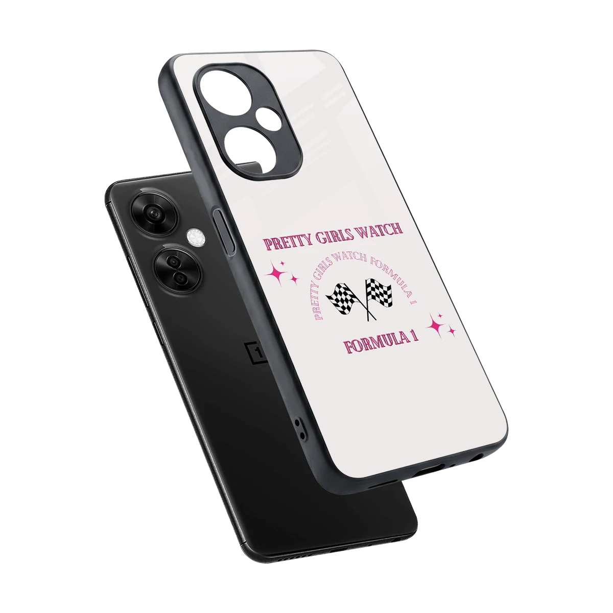 Racing Babe sleek oneplus nord ce 3 lite cover with tempered glass back and TPU edges