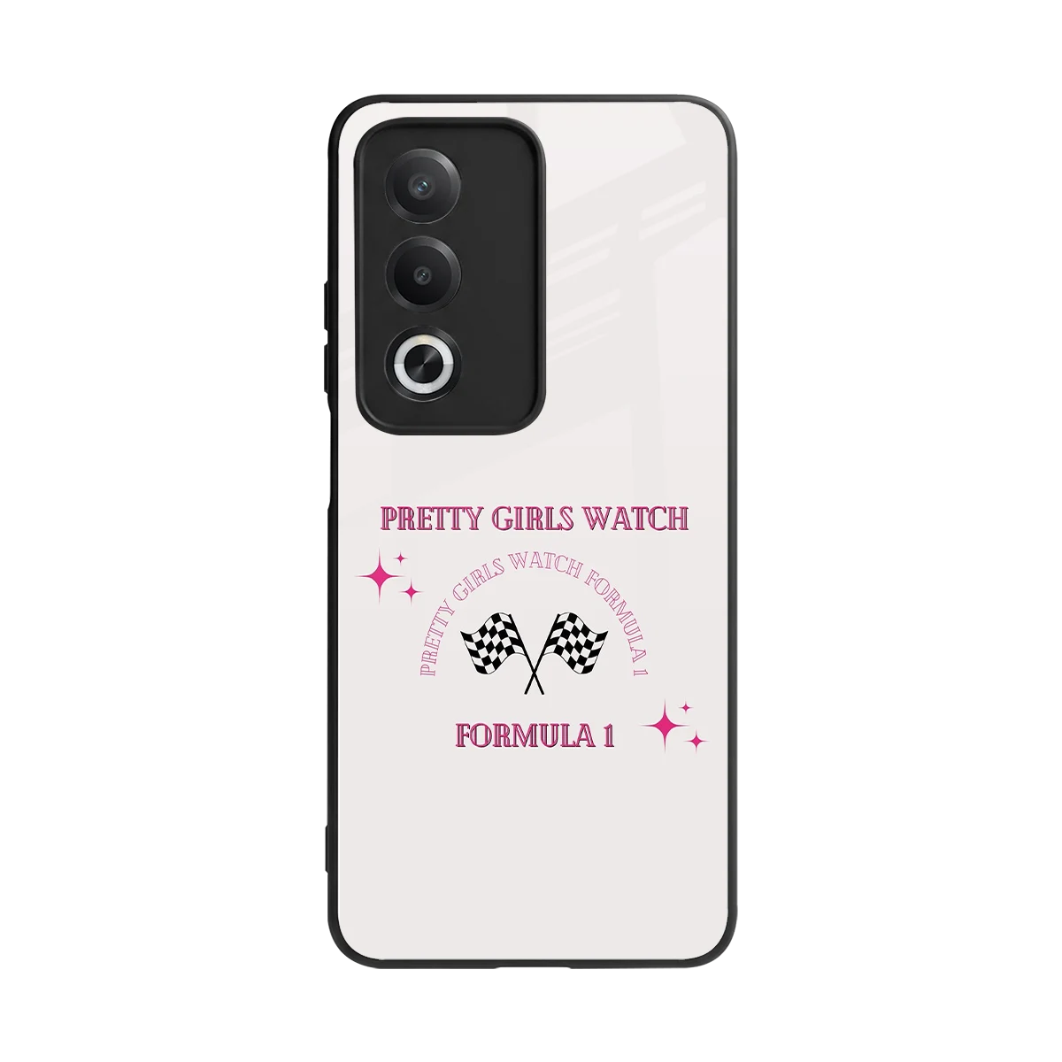 Racing Babe back phone cover | glass case for oppo a3 pro