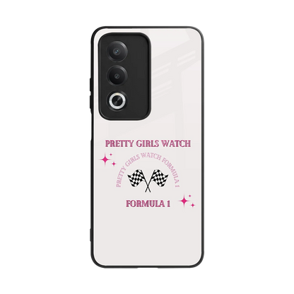 Racing Babe back phone cover | glass case for oppo a3 pro