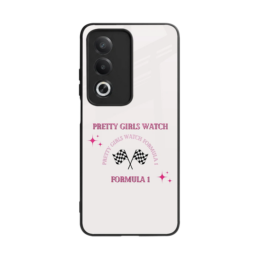 Racing Babe back phone cover | glass case for oppo a3 pro
