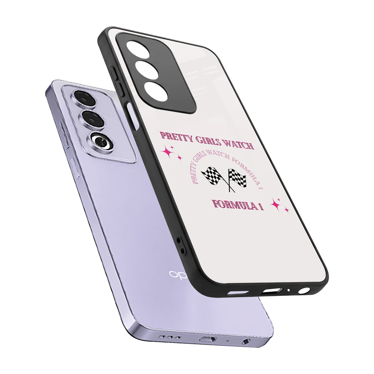 Racing Babe sleek oppo a3 pro cover with tempered glass back and TPU edges