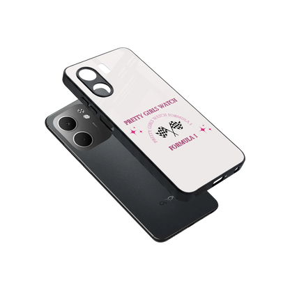 Racing Babe sleek oppo a5x 5g cover with tempered glass back and TPU edges