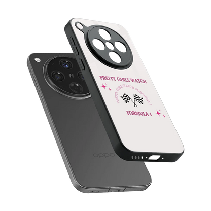 Racing Babe sleek oppo find x8 cover with tempered glass back and TPU edges