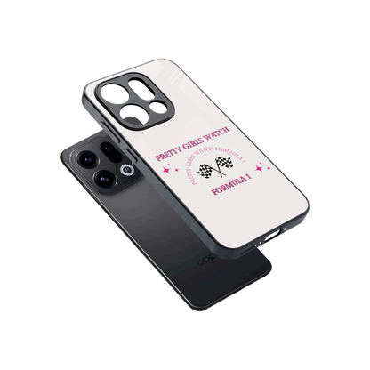 Racing Babe sleek oppo find x9 cover with tempered glass back and TPU edges