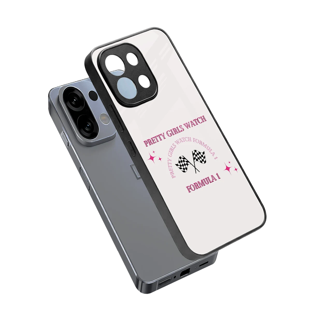 Racing Babe sleek oppo k13 5g cover with tempered glass back and TPU edges