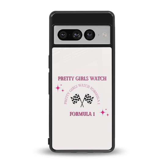 Racing Babe back phone cover | glass case for google pixel 7 pro