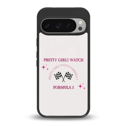 Racing Babe back phone cover | glass case for google pixel 9 pro xl