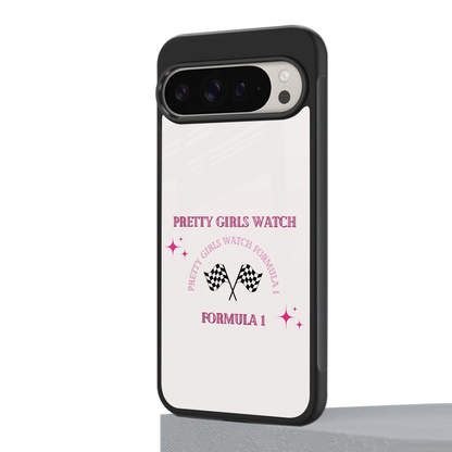 Racing Babe google pixel 9 pro mobile cover | shockproof glass phone case