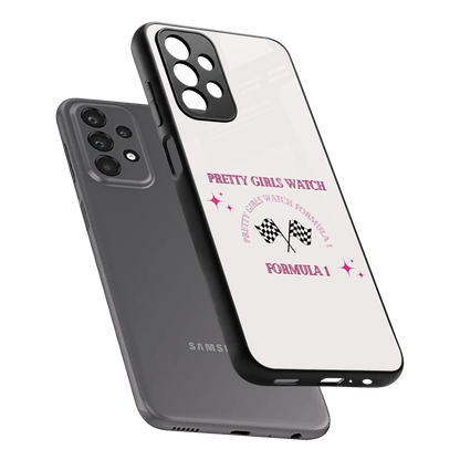 Racing Babe sleek samsung galaxy a23 cover with tempered glass back and TPU edges