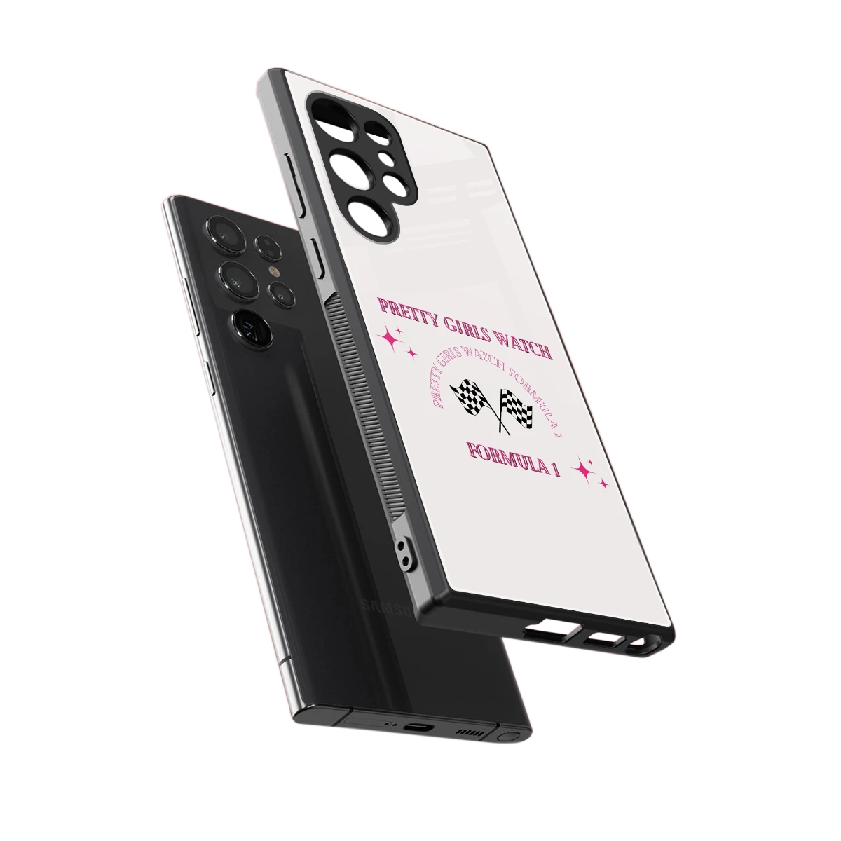 Racing Babe sleek samsung galaxy s23 ultra cover with tempered glass back and TPU edges