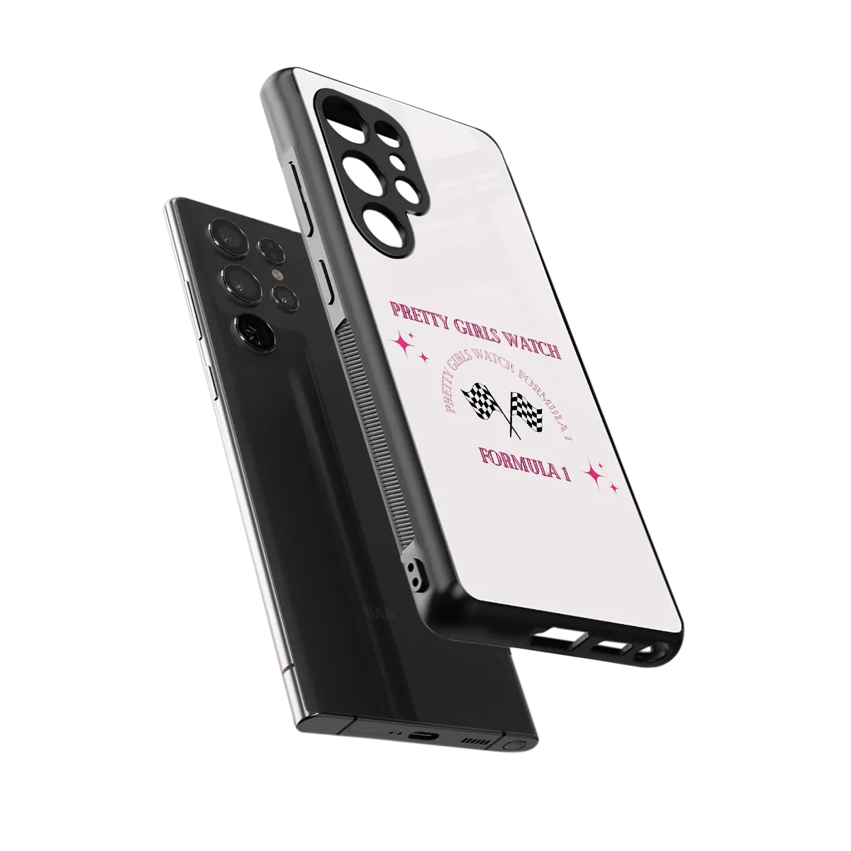 Racing Babe sleek samsung galaxy s25 ultra cover with tempered glass back and TPU edges