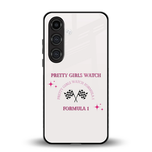 Racing Babe back phone cover | glass case for samsung galaxy s23 fe