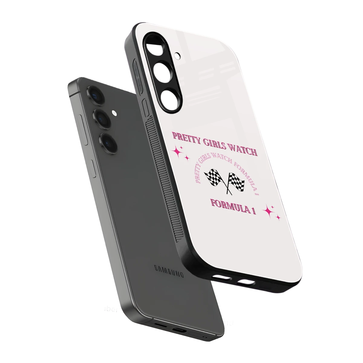 Racing Babe sleek samsung galaxy s24 plus cover with tempered glass back and TPU edges