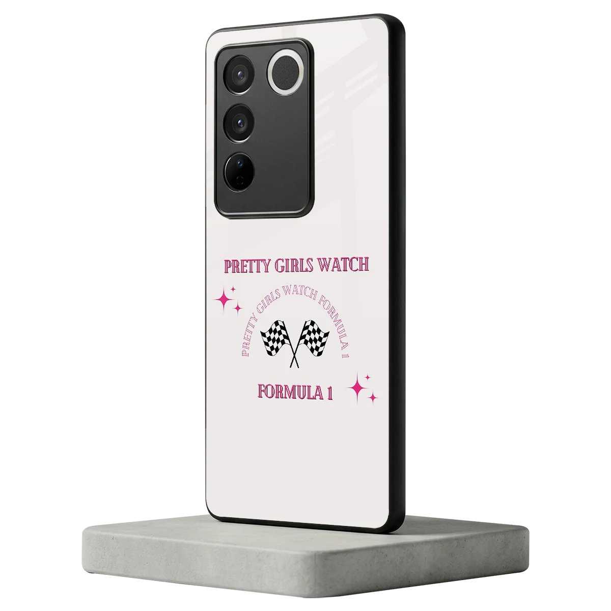Racing Babe vivo v27 5g mobile cover | shockproof glass phone case