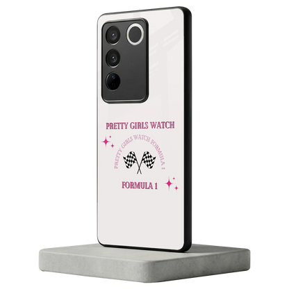 Racing Babe vivo v27 5g mobile cover | shockproof glass phone case