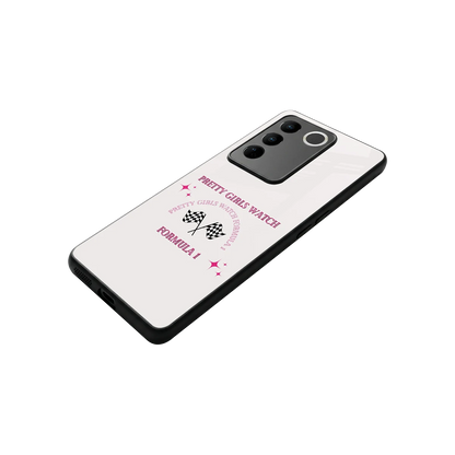 Racing Babe stylish phone case for vivo v27 5g | glossy glass and slim fit