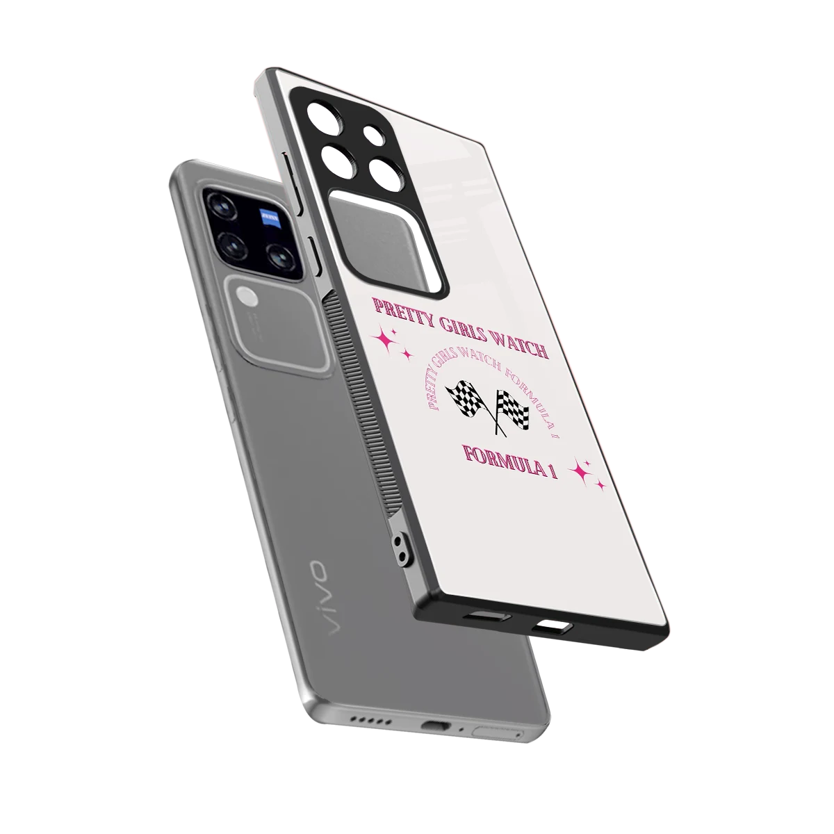 Racing Babe sleekvivo v30 pro cover with tempered glass back and TPU edges