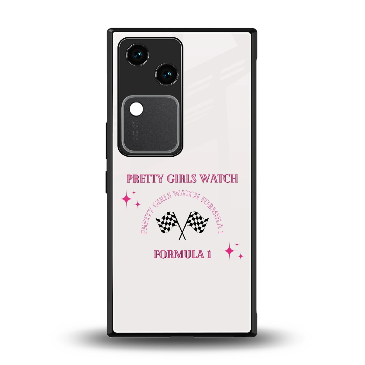 Racing Babe back phone cover | glass case for vivo v30
