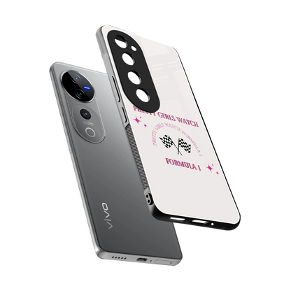 Racing Babe sleek vivo v40 pro cover with tempered glass back and TPU edges