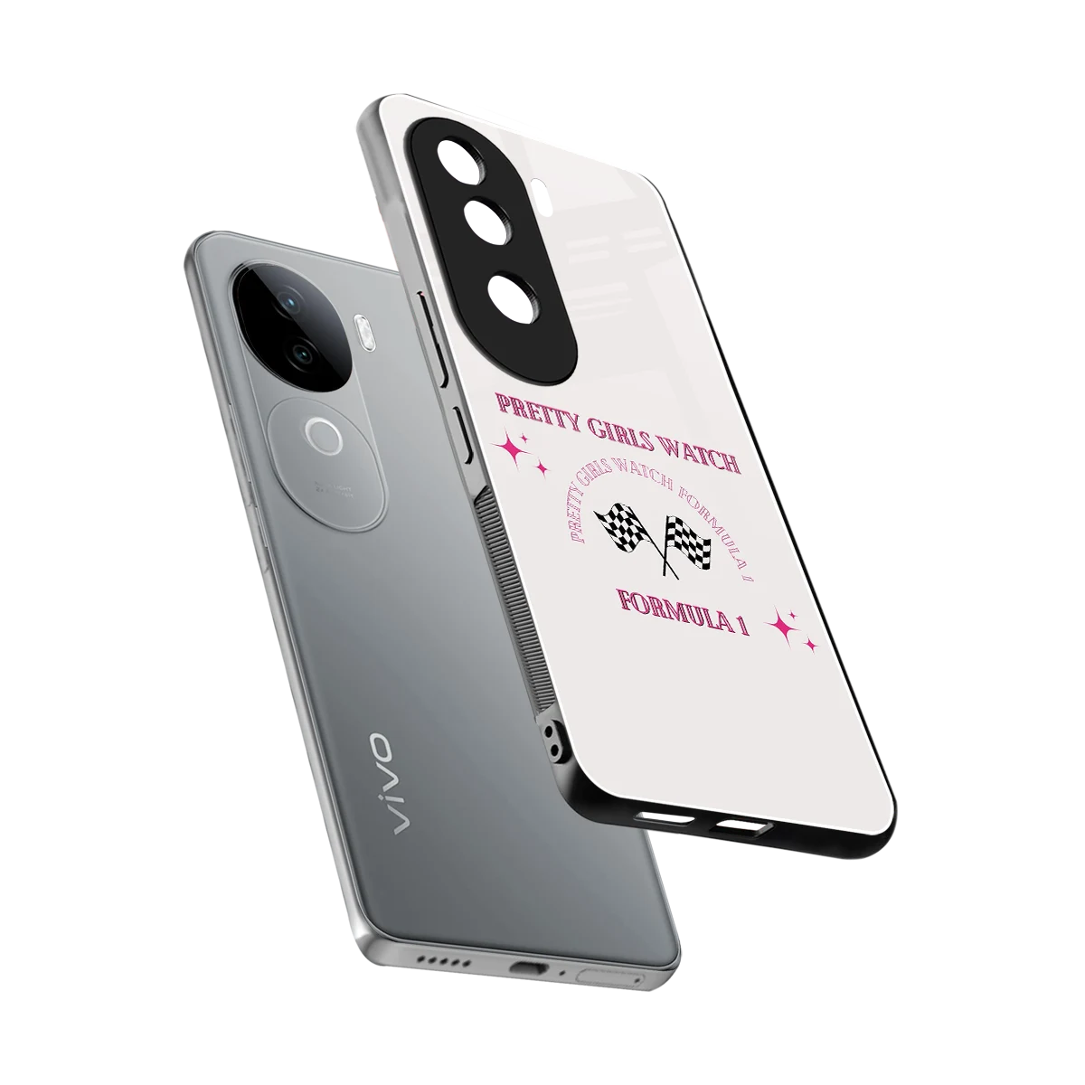 Racing Babe sleek vivo v40e cover with tempered glass back and TPU edges