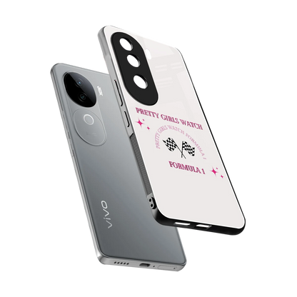 Racing Babe sleek vivo v40e cover with tempered glass back and TPU edges