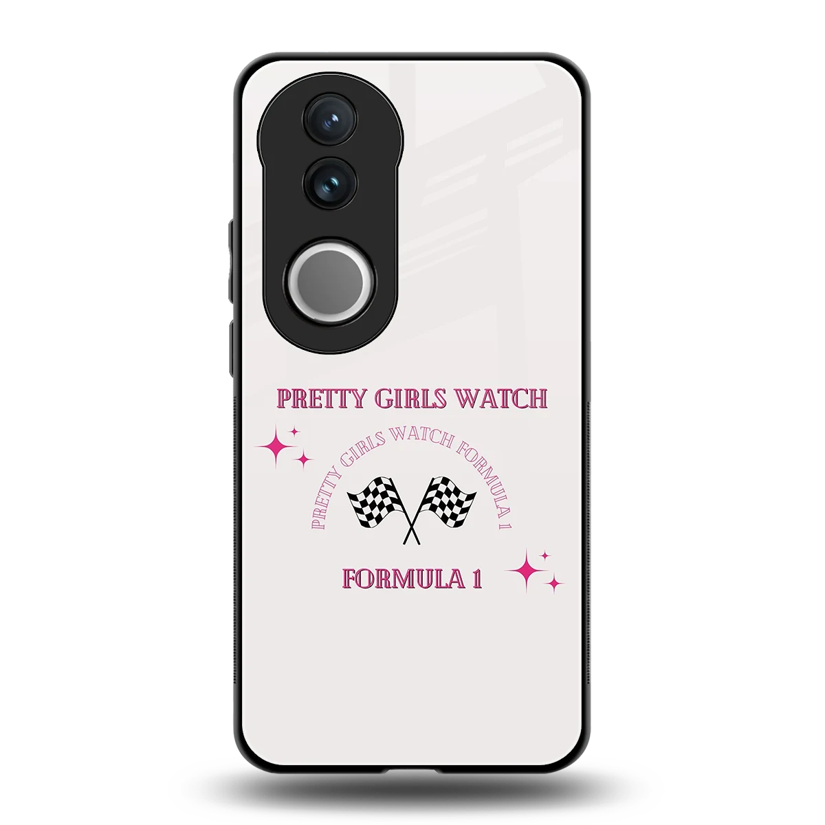 Racing Babe back phone cover | glass case for vivo v50