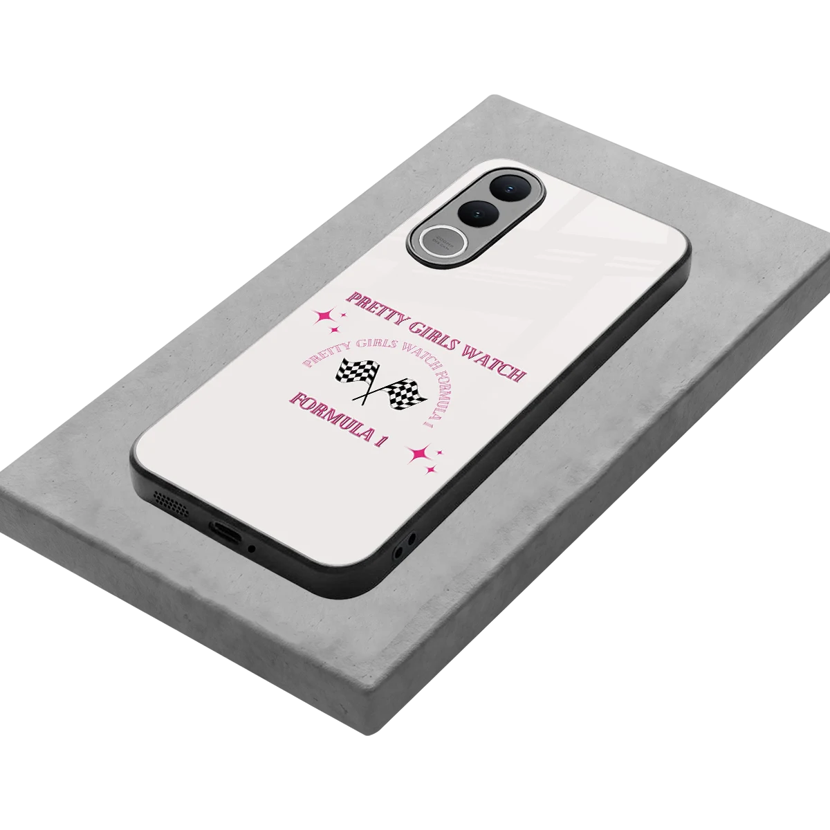 Racing Babe stylish phone case for vivo v70 fe | glossy glass and slim fit