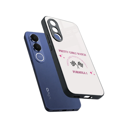 Racing Babe sleek vivo v70 fe cover with tempered glass back and TPU edges