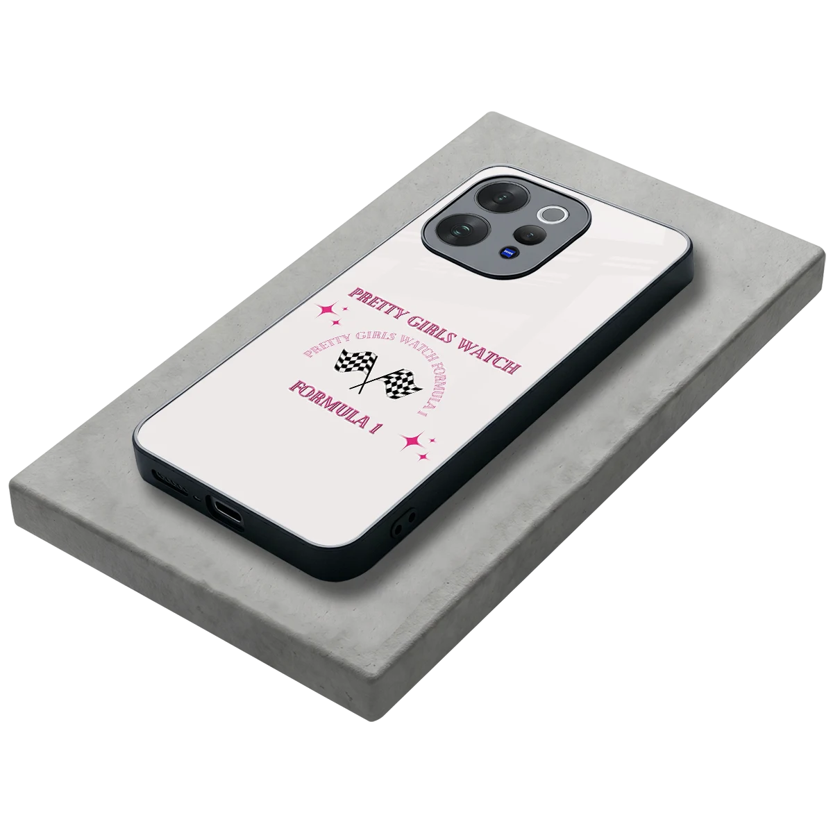 Racing Babe stylish phone case for vivo v70 | glossy glass and slim fit