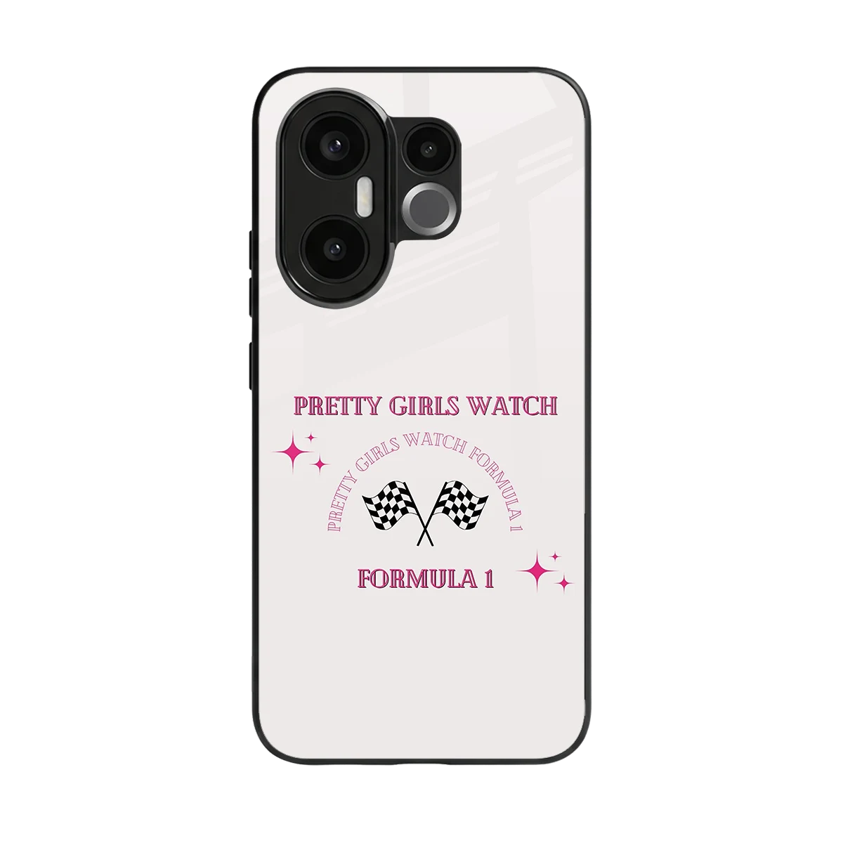 Racing Babe back phone cover | glass case for vivo x200 fe
